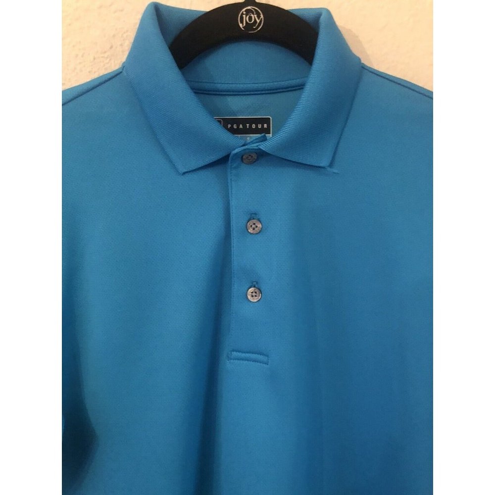 PGA Tour Shirt Mens Small Blue Air Flux Logo